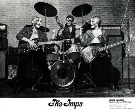 The Original Imps in makeup - L-R: Frank Soda, John Lechesseur, Charles Towers